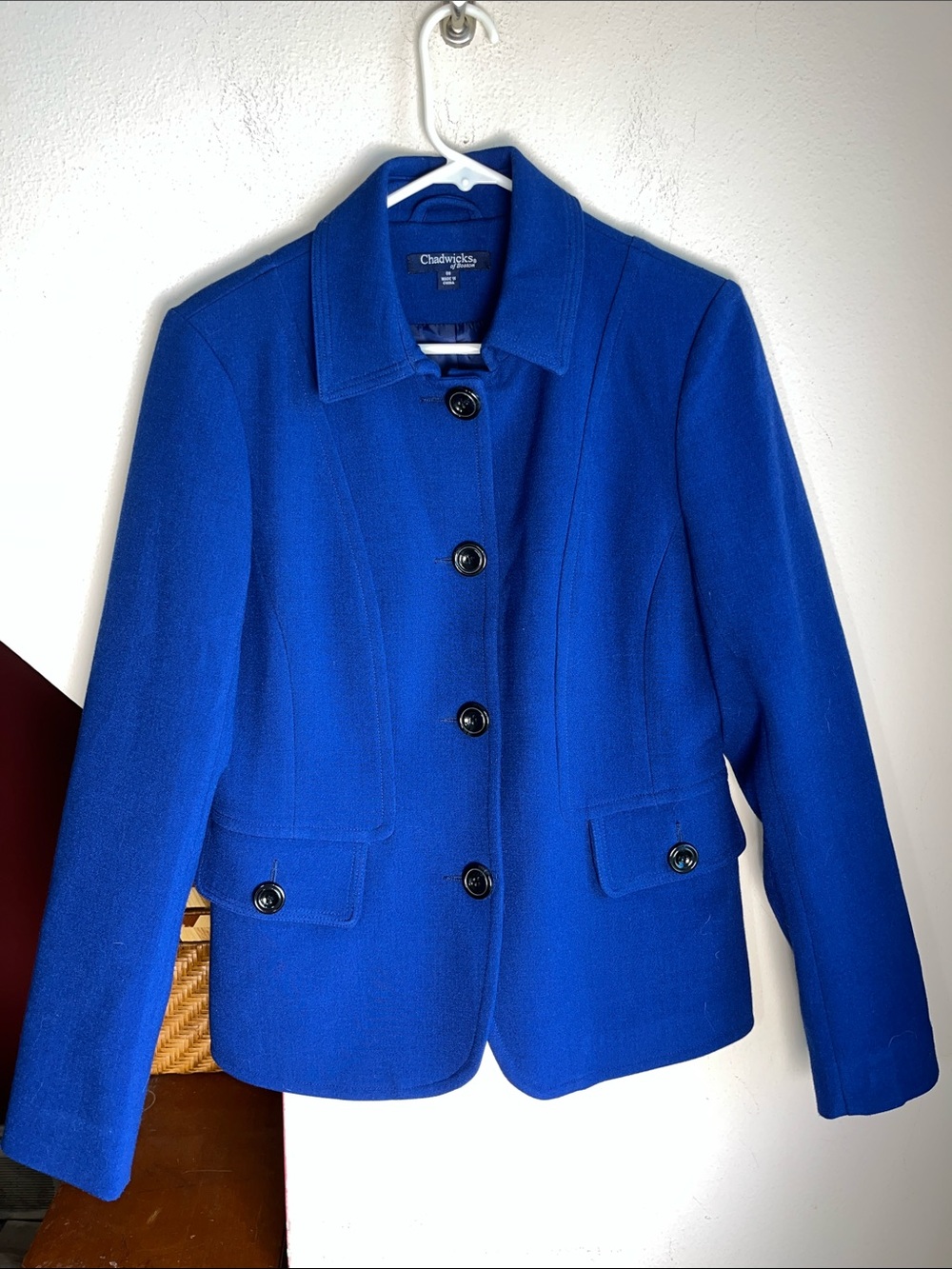 Chadwicks Women's Cobalt Blue Button-Front Blazer